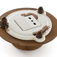 Ferroluce interruttore/presa elettrica in ceramica