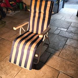 Sdraio Relax Imbottita Pieghevole - Righe Bianco/B