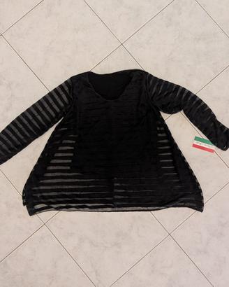 Tunica donna nera trasparente Nuova Moda