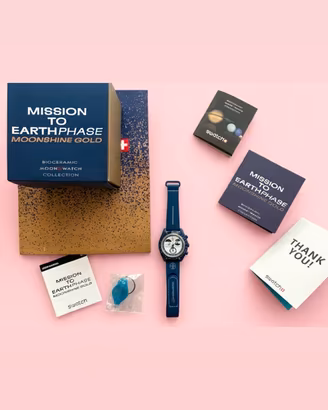 OMEGA X SWATCH mission to earthphase blu nuovomoon