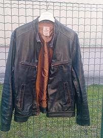 Giubbotto uomo, in pelle, T. L - colore marrone