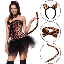 Costume Halloween Donna Leopardo con Corsetto