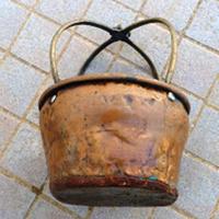 ANTICO SCALDINO A CARBONE DELLA NONNA IN RAME anni