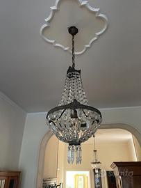 Set 3 lampadari decorati con gocce di cristallo