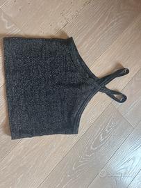 Top brillantinato nero