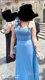 Abito da cerimonia lungo azzurro
