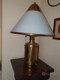 lume ottone con paralume vetro