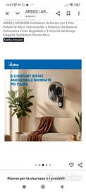 Ventilatore da parete ardes con telecomando
