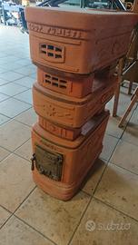 stufa a legna in terra cotta