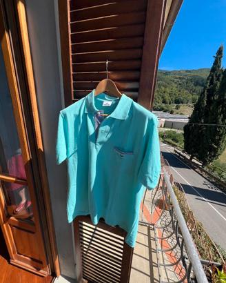 Polo vintage Lacoste taglia XL verde acqua