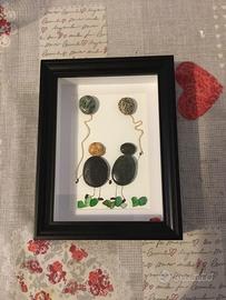 Quadri con sassi Figure con palloncini