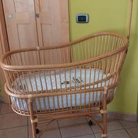 Culla in vimini con materasso 