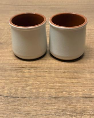 Set 2 Vasetto / Ciotoline / tazzine in Terracotta
