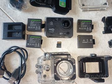 action sport cam nuova con 4 batterie 