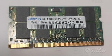 MEMORIA NOTEBOOK RAM DDR2 1GB PC2-5300S-555