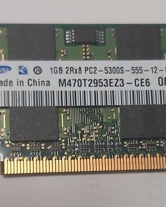 MEMORIA NOTEBOOK RAM DDR2 1GB PC2-5300S-555