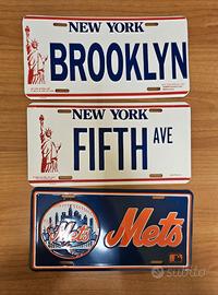 3 targhe metalliche americane brooklin fift ave me