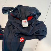 Salopette CASTELLI felpata nero/rosso