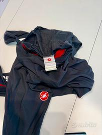 Salopette CASTELLI felpata nero/rosso