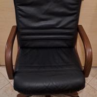 Poltrona presidenziale vera pelle e vero legno