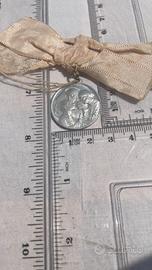 Antica Medaglietta Prima Comunione con fiocco