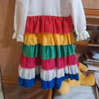abito carnevale a balze colorate 5/6 anni