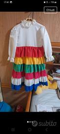 abito carnevale a balze colorate 5/6 anni