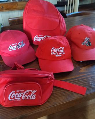 Cappellini Coca Cola, zainetto e marsupio