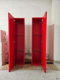 Coppia pensili sospesi design rosso lucido