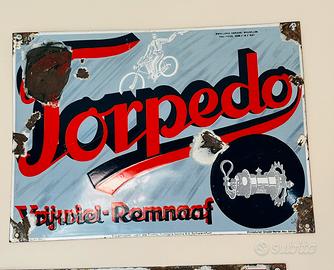 Rarissima Targa Smaltata Bombata "Torpedo" 1927