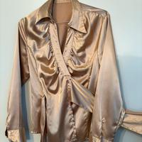 Camicia satinata seta – color champagne