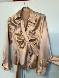 Camicia satinata seta – color champagne
