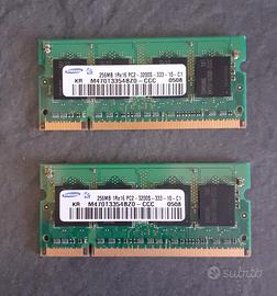 N.2 Memoria RAM Samsung 256MB DDR2