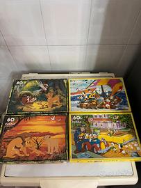 Lotto 4 Puzzle Vintage Clementoni Disney