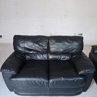 Divano 2 posti in vera pelle 