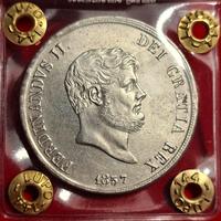 Piastra 120 grana 1857, Ferdinando II, SPL+