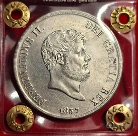 Piastra 120 grana 1857, Ferdinando II, SPL+