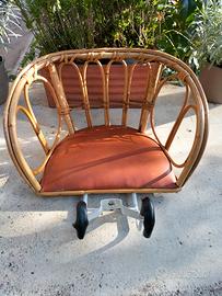 Seggiolino Vintage anni 60 in Vimini/Bambù RARO 