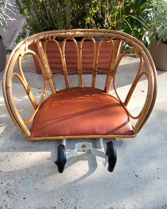Seggiolino Vintage anni 60 in Vimini/Bambù RARO 