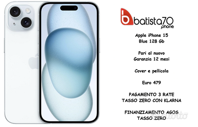 Apple iPhone 15 Blue 128 Gb