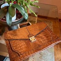 Valigetta vintage pelle coccodrillo