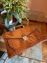 Valigetta vintage pelle coccodrillo