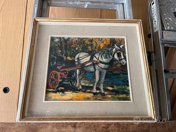 Dipinto ad olio, Cavallo bianco Ruggiero 1960