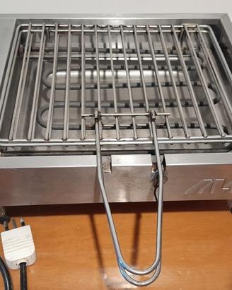 Barbecue/bistecchiera elettrica in acciaio inox