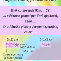 Etichette adesive  personalizzate scuola