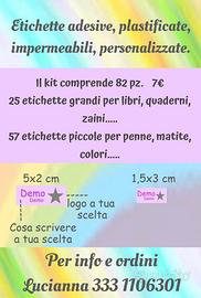 Etichette adesive  personalizzate scuola