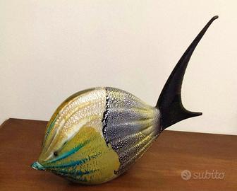 Pesce in vetro di Murano multicolor argento