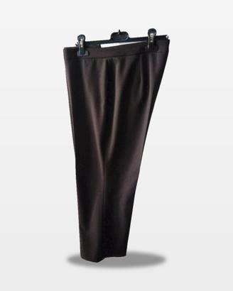 Pantaloni donna marrone dritti misto lana tg 48