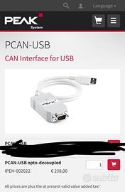 Interfaccia Usb-CanBus Peak opto-decoupled per pc