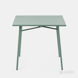  Tavolo metallo 80x80 verde Marino nuovo